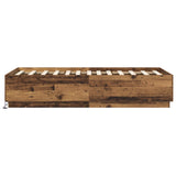 Bed Frame with LED Old Wood 80 x 200 cm Engineered Wood 3429568
