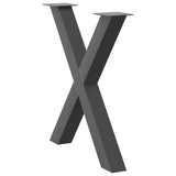 Dining Table Legs X-Shaped 2 pcs Anthracite 70x cm Steel 4012978