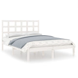 Bed Frame without Mattress White 200x200 cm Solid Wood 3105491