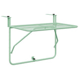 Hanging Balcony Table Folding Mint Green 60 x 39 x 65 cm Steel 42008080