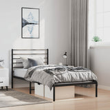 Metal Bed Frame without Mattress with Headboard Black 100x190cm 352313
