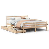 Bed Frame without Mattress 135x190 cm Double Solid Wood Pine 3301600