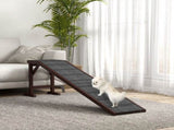 Pet Ramp for Dogs Cats Non-Slip Carpet Top Platform - Brown & Grey T3398P376468