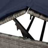 Double Sun Lounger with Roof Grey 205 x 129 x 200 cm PE rattan 3376134