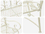 Garden Bench 2-Seater 114 x 56.5 x 90 cm Steel Antique White 42029540