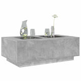 Coffee Table with Infinity LED Concrete Grey 116x69x40 cm 3284059