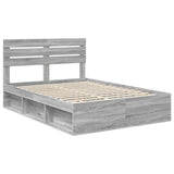 Bed Frame Grey Sonoma 160 x 200 cm Solid Pine Wood 3411396