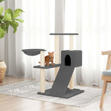 Cat Tree with Sisal Scratching Posts Dark Grey 82 cm 171668