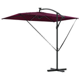 Umbrella with LED Strip Lights Bordeaux Red 294 x 200 x 270 cm 42003397