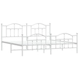 Metal Bed Frame without Mattress with Footboard White 200x200cm 353513