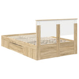 Bed Frame Sonoma Oak 120 x 200 cm Engineered Wood 3408776