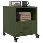 ZNTS Bedside Cabinet Olive Green 36x39x43.5 cm Steel 846712