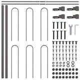 Garden Fence Grey 3.4 x 0.6 m Powder-coated steel 3334033