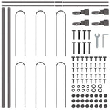 Garden Fence 6 pcs Grey 10.2 x 0.6 m Powder-coated Steel 3334113