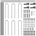 Garden Fence Grey 6.8 x 0.6 m Powder-coated steel 3334073