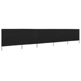 5-panel Wind Screen Fabric 600x80 cm Black 47158