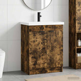 Bathroom Furniture Set Smoked Oak 56 x 37.5 x 81 cm 3404149