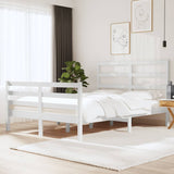 Bed Frame without Mattress White Solid Wood Pine 140x190 cm 3104987