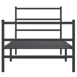 Metal Bed Frame without Mattress with Footboard Black 90x190cm 355375