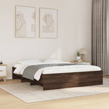 Bed Frame without Mattress Brown Oak 160x200 cm Engineered Wood 3295645
