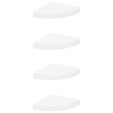 323897 Floating Corner Shelves 4 pcs White 25x25x3,8 cm MDF