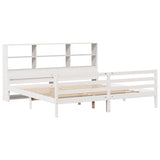Bookcase Bed without Mattress White 180x200 cm Super King Solid Wood Pine 3322244