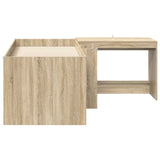 Kids'High Bed Frame with Desk 2 pcs Sonoma Oak Engineered Wood 3423464