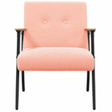 Armchair Pink 59 x 75 x 78 cm Curly Wool-like Fabric 42017700
