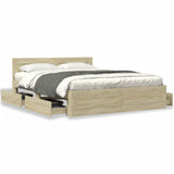 Bed Frame with Headboard without Mattress Sonoma Oak 160x200 cm 3295550