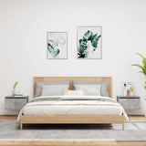 Wall-mounted Bedside Cabinets with LED Lights 2 pcs Concrete Grey 836833