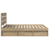 Bed Frame with Headboard Sonoma 140 x 200 cm Solid Pine Wood 3411738