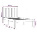 Bed Frame without Mattress Solid Wood Pine 90x200 cm 3105056