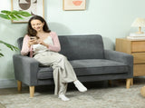 Two-Seater Velvet-Feel Sofa - Grey T3398P377879