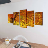 Canvas Wall Print Set Maple 200 x 100 cm 241577
