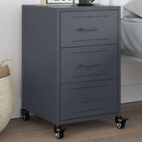 ZNTS Bedside Cabinet Anthracite 36x39x59 cm Steel 846730