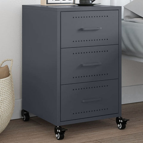 ZNTS Bedside Cabinet Anthracite 36x39x59 cm Steel 846730