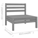 4 Piece Garden Lounge Set Grey Solid Pinewood 3082524