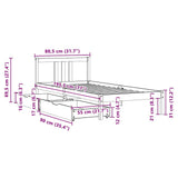 Bed Frame without Mattress 75x190 cm Small Single Solid Wood Pine 3301620