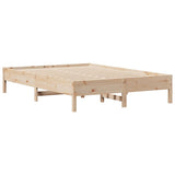 Bookcase Bed without Mattress 150x200 cm King Solid Wood Pine 3322828