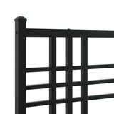 Metal Bed Frame without Mattress with Headboard Black 100x190cm 376318