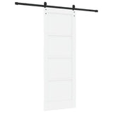 Sliding Door White and Black 78 x 211 cm Solid Pine Wood 3333193