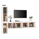TV Cabinets 4 pcs White Solid Wood Pine 3100280