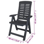 Reclining Garden Chairs 6 pcs Plastic Anthracite 275072