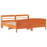 Bed Frame without Mattress Wax Brown 180x200 cm Super King Solid Wood Pine 3306959