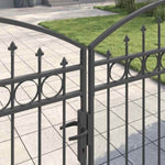 Fence gate with Lock Grey 400 x 175 cm Steel 42008944