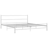 Bed Frame without Mattress with Headboard White 160x200 cm Metal 284696