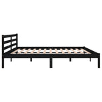 ZNTS Bed Frame without Mattress Solid Wood Pine 200x200cm Black 810454