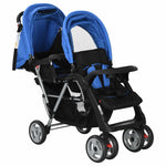 Tandem Stroller Steel Blue and Black 10112