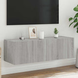 TV Wall Cabinet with LED Lights Grey Sonoma 100x35x31 cm 837300