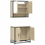 2 Piece Bathroom Furniture Set Sonoma Oak Engineered Wood 3300916